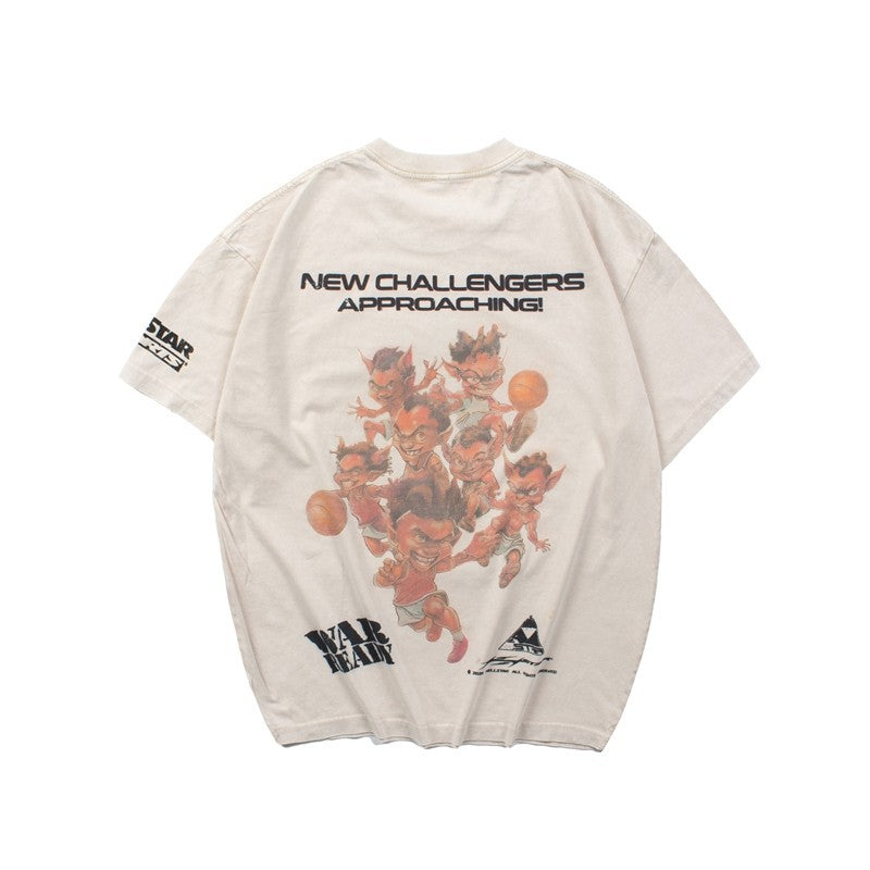 Loose men's and women's short sleeved tops