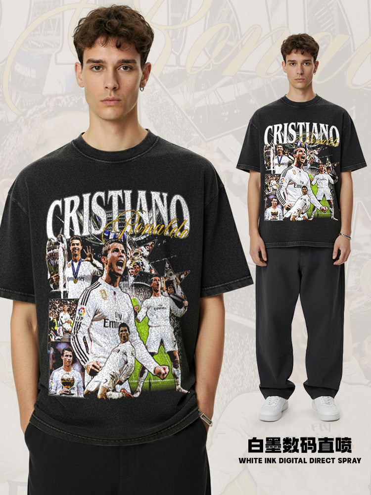 Printed short sleeved T-shirt